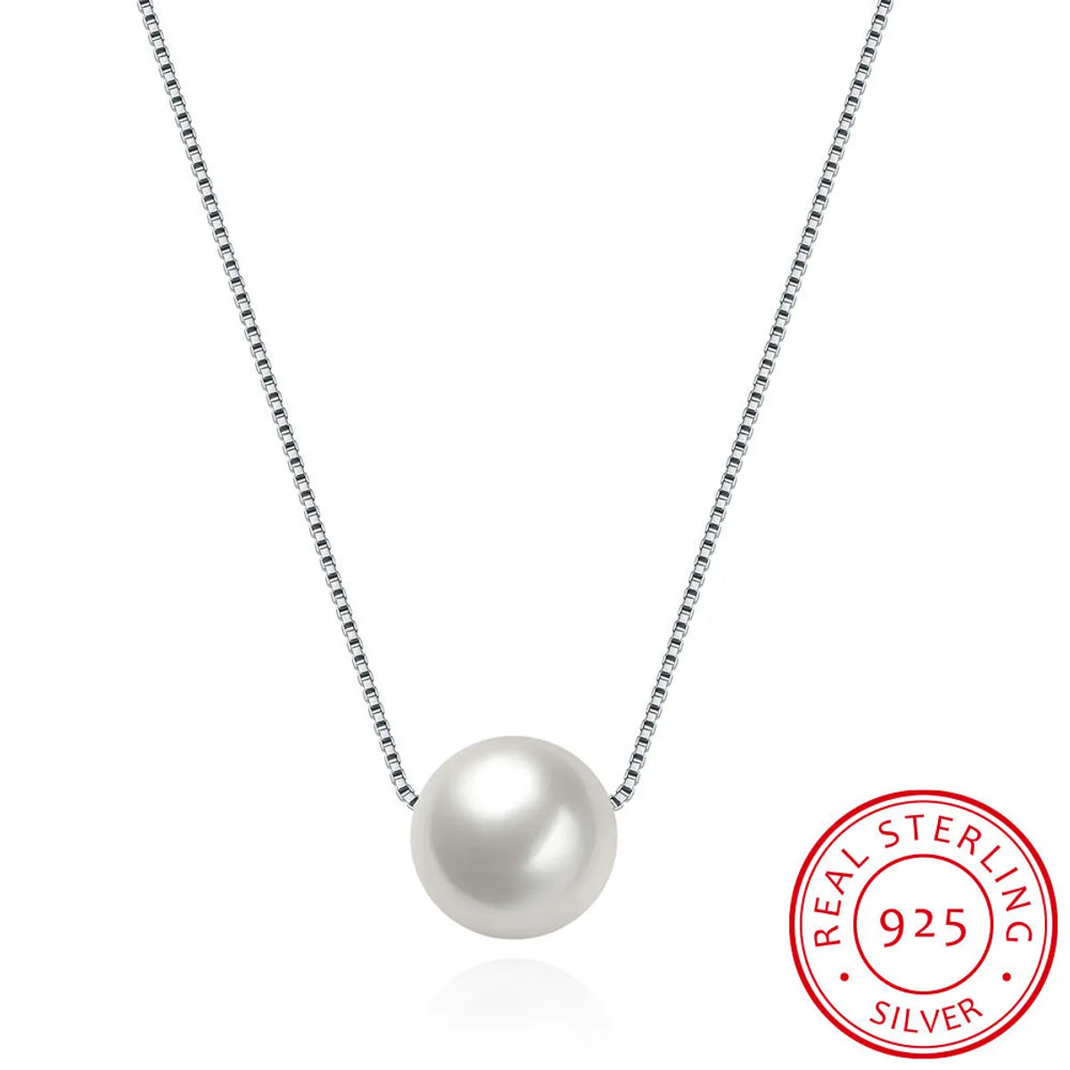 Necklaces For Casual Looks-Simple Style Geometric Sterling Silver Plating Artificial Pearls Necklace 1 Piece