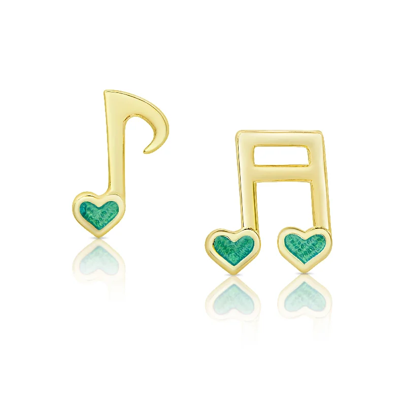 Earrings With Silver Shine-Musical Notes Stud Earrings