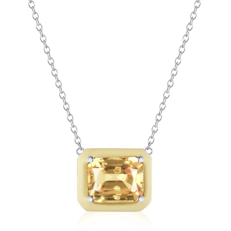 White Gold Color Yellow Square Dy190131