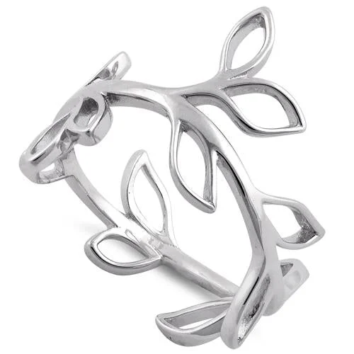 Rings For Winter Days-Sterling Silver Leaves Shape Ring