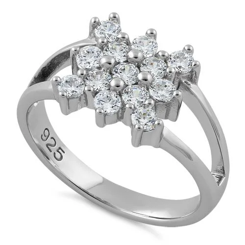 Rings For Solo Wear-Sterling Silver Elegant CZ Ring