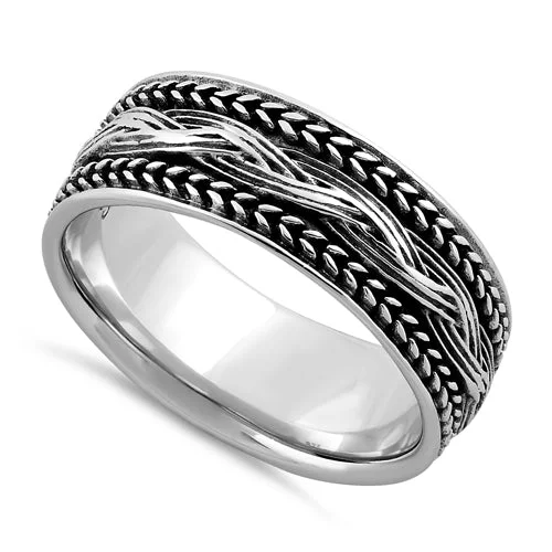 Rings For Modern Trends-Sterling Silver Braided Bali Ring