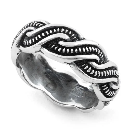 Rings For Soft Looks-Sterling Silver Braid Ring