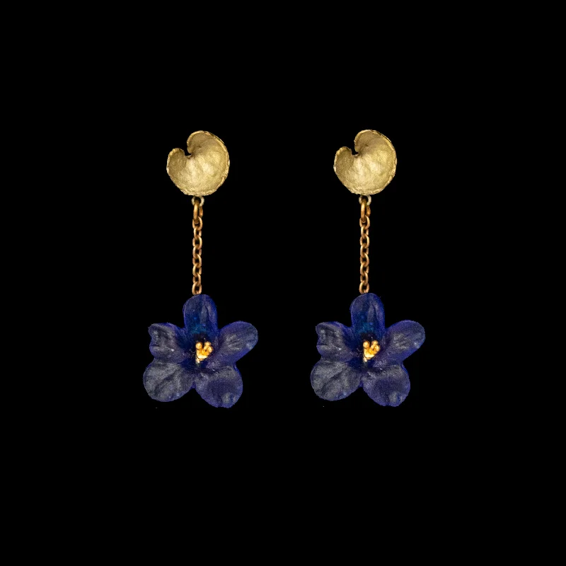 Earrings For Seasoned Fans-Wild Violet Drop Post Earrings