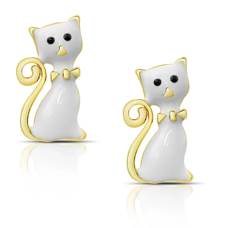 Earrings Top Designers-Cat Stud Earrings