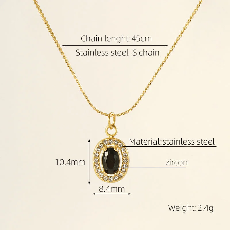 Oval Necklace [Black]]