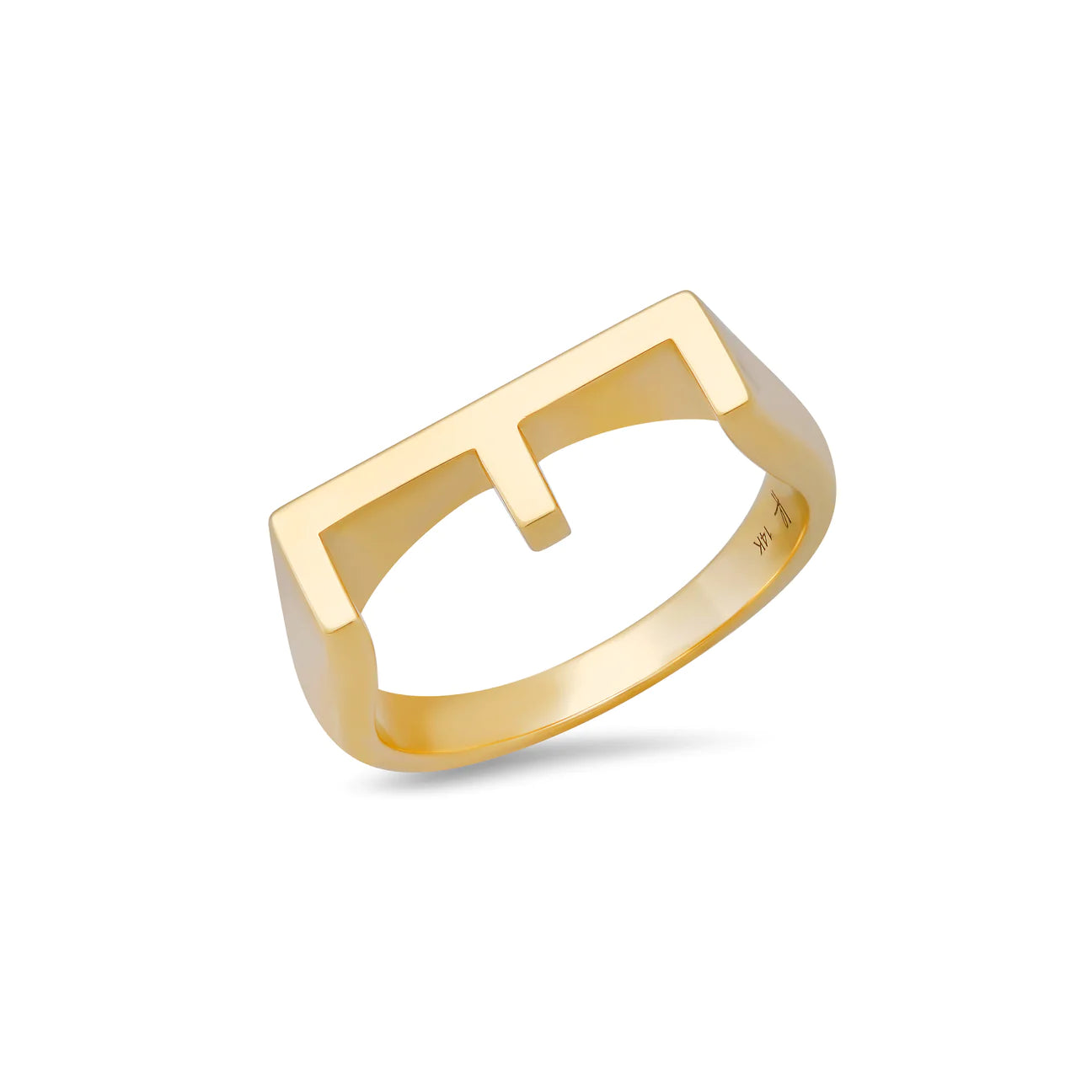 Rings For City Style-Chunky Initial Ring