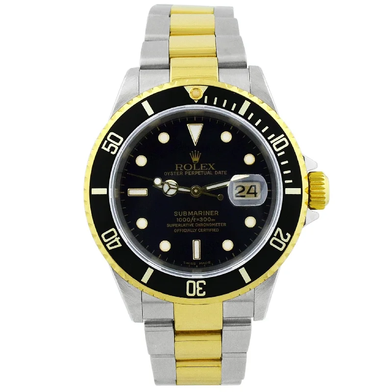 Watches For Crew Gifts-Rolex Submariner 40mm Black Dial Watch Ref# 16613