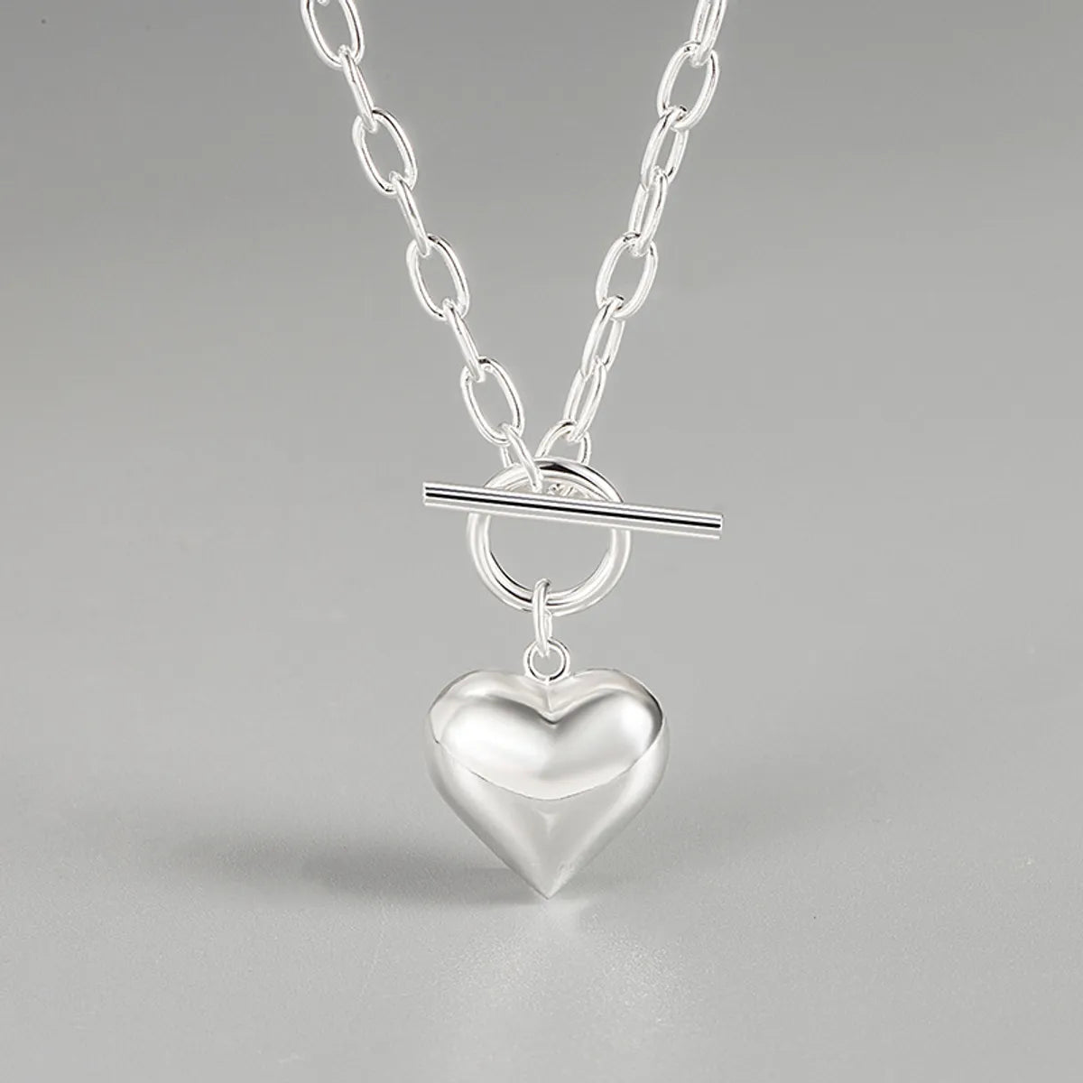 Necklaces For Travel Bags-Korea Retro 925 Sterling Silver Heart Necklace Female Ot Buckle Necklace Wholesale