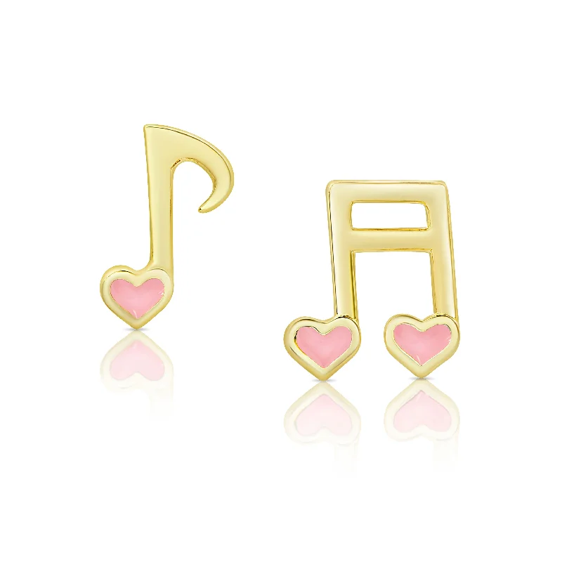 Earrings For Pierced Ears-Musical Notes Stud Earrings