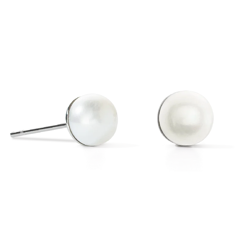 Earrings For Rural Looks-Earrings Classic Freshwater Pearl silver