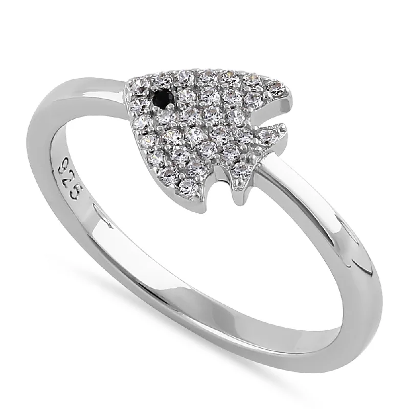 Best Tough Rings-Sterling Silver CZ Fish Ring