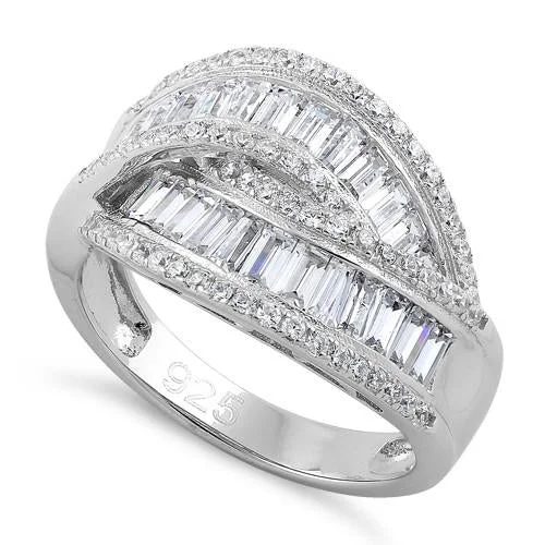 Rings Sale Guide-Sterling Silver Weave CZ Ring