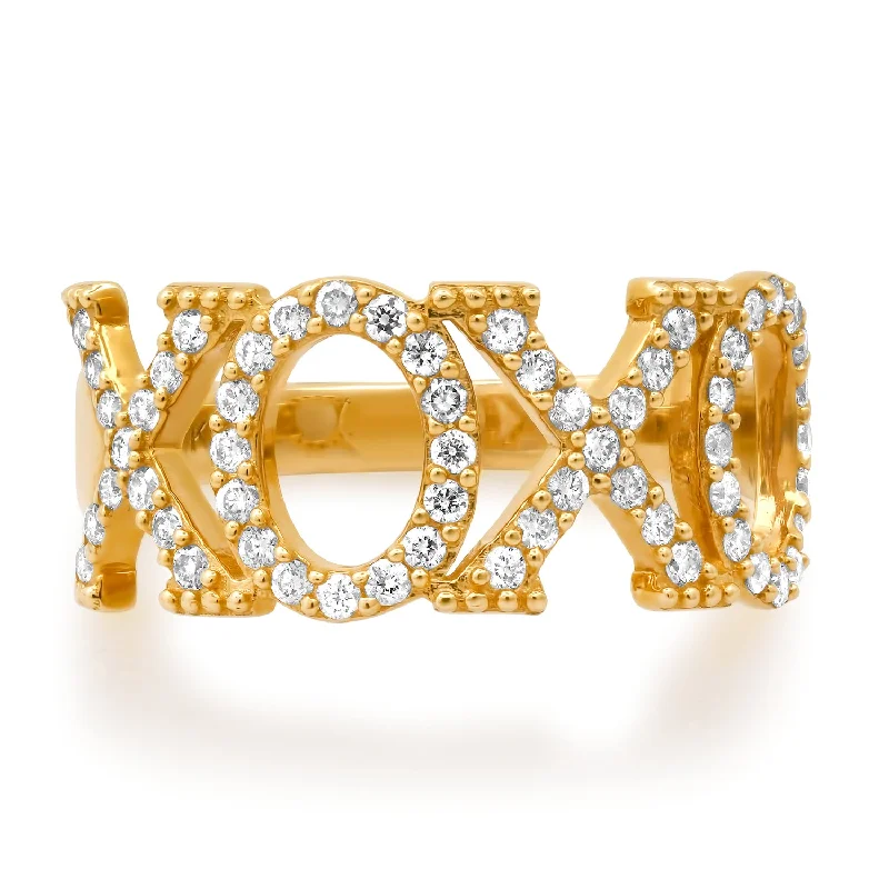 Low Cost Rings-XOXO Diamond Pave Stacking Ring