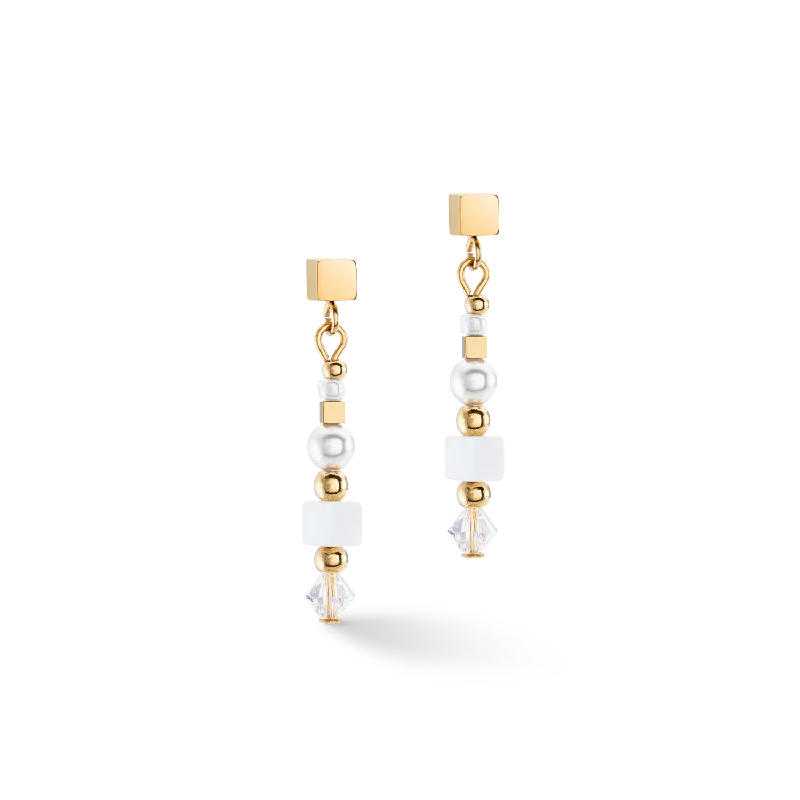 Earrings Fit Tips-Earrings Square Stripes gold-white