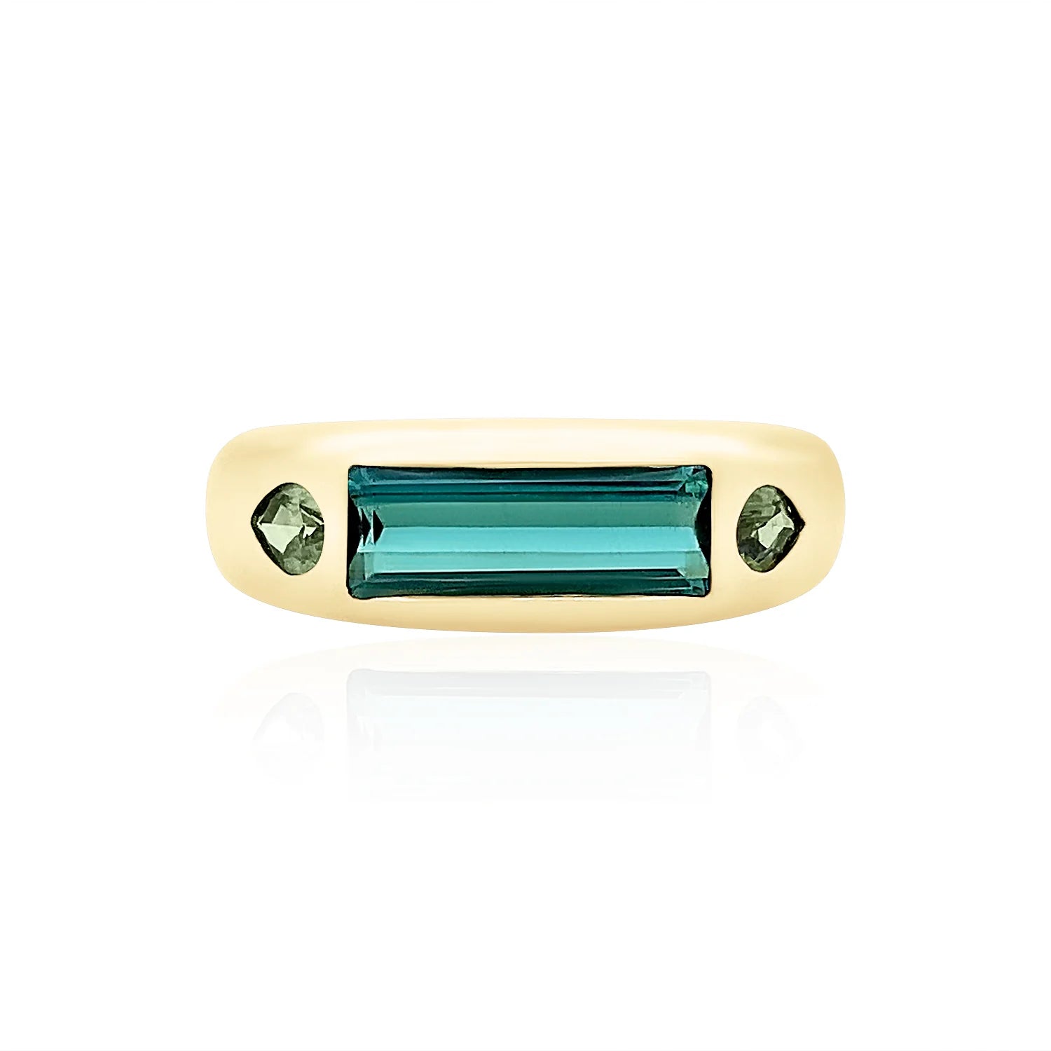 Rings For Jewelry Fans-Elongated Tourmaline & Unheated Sapphire Stacking Ring