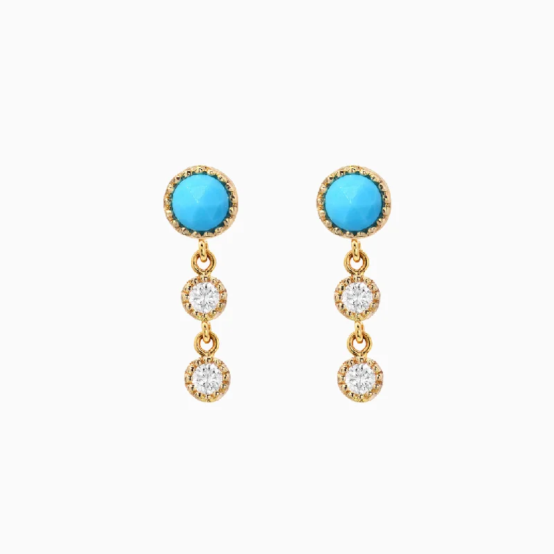 Earrings Build Guide-Turquoise and Diamond Mini Cascade Earrings