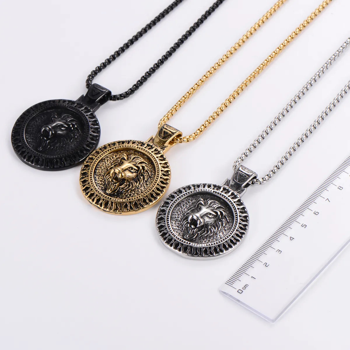 Necklaces For Classic Taste-Hip-Hop Animal Lion Stainless Steel Lion Gold Plated Pendant Necklace