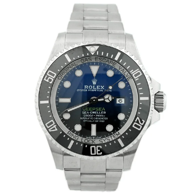 Watches For Beach Trips-Rolex Sea-Dweller 44mm Black/Blue Dial Watch Ref# 126660