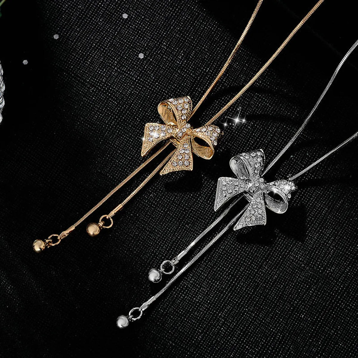 Necklaces For Private Parties-Romantic Bow Knot Alloy Plating Rhinestones Women's Pendant Necklace 1 Piece