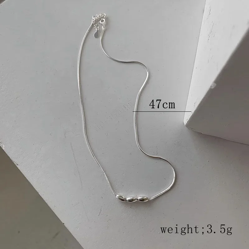 Necklaces With Long Pendants-Simple Style Solid Color Sterling Silver Plating Silver Plated Necklace