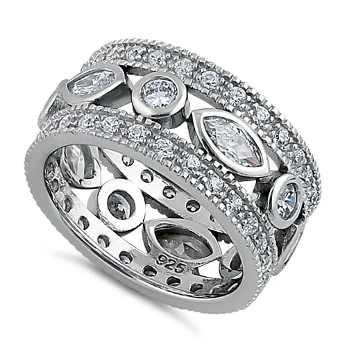 Rings Quality Reviews-Sterling Silver Marquise and Round CZ Ring