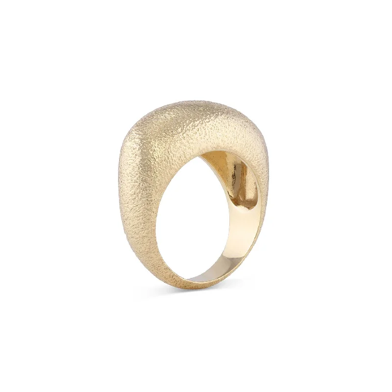 Rings Comfort Tips-Valencia Luster Finish Gold Bombay Ring