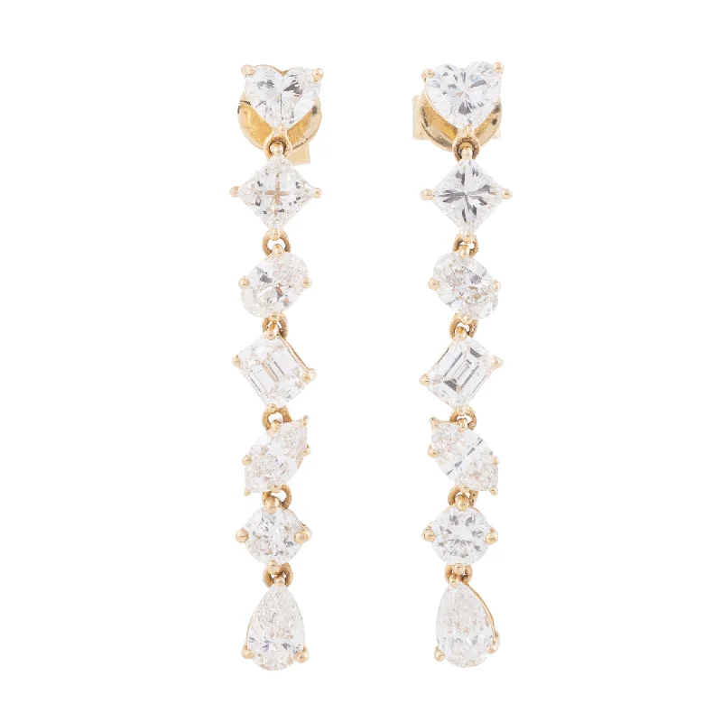 Earrings For Sunny Outings-Petite Diamond Charm Dangles