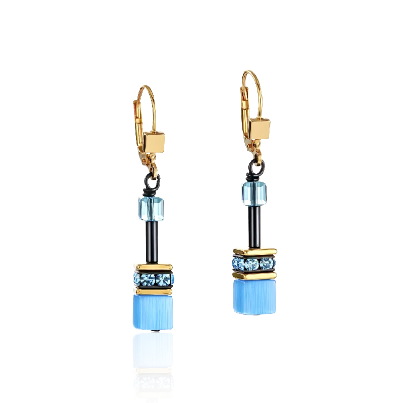 Earrings For Gift Ideas-GeoCUBE® Earrings multicolour rainbow gold