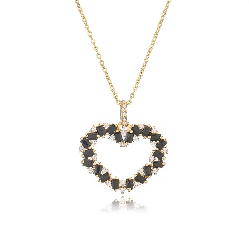 Gold Black Diamond Necklace