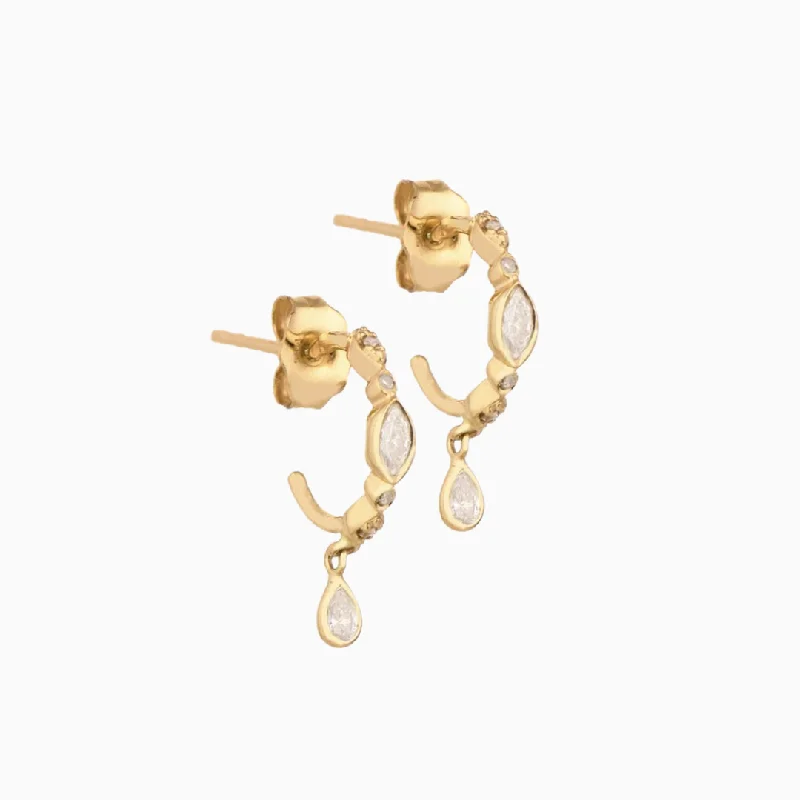 Earrings Sound Guide-Diamond Hoops & Dangling Diamonds Earrings